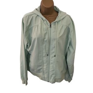 New York Laundry Zip-Up Hoodie Lightweight Jacket Mint Green XL